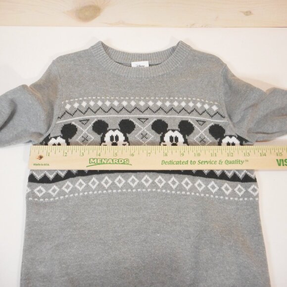 Disney Jumping Bean Little Boy sz 5 Mickey Mouse Knit Sweater Gray Cotton Blend - Picture 3 of 11